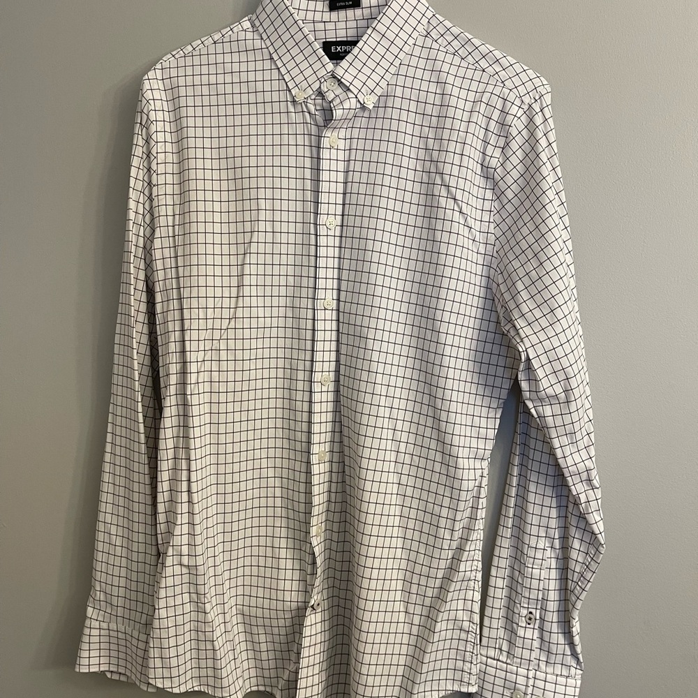 Express Extra Slim Fit performance shirt NWOT - Medium - white and black